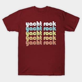 YACHT ROCK Retro Faded-Style Typography T-Shirt